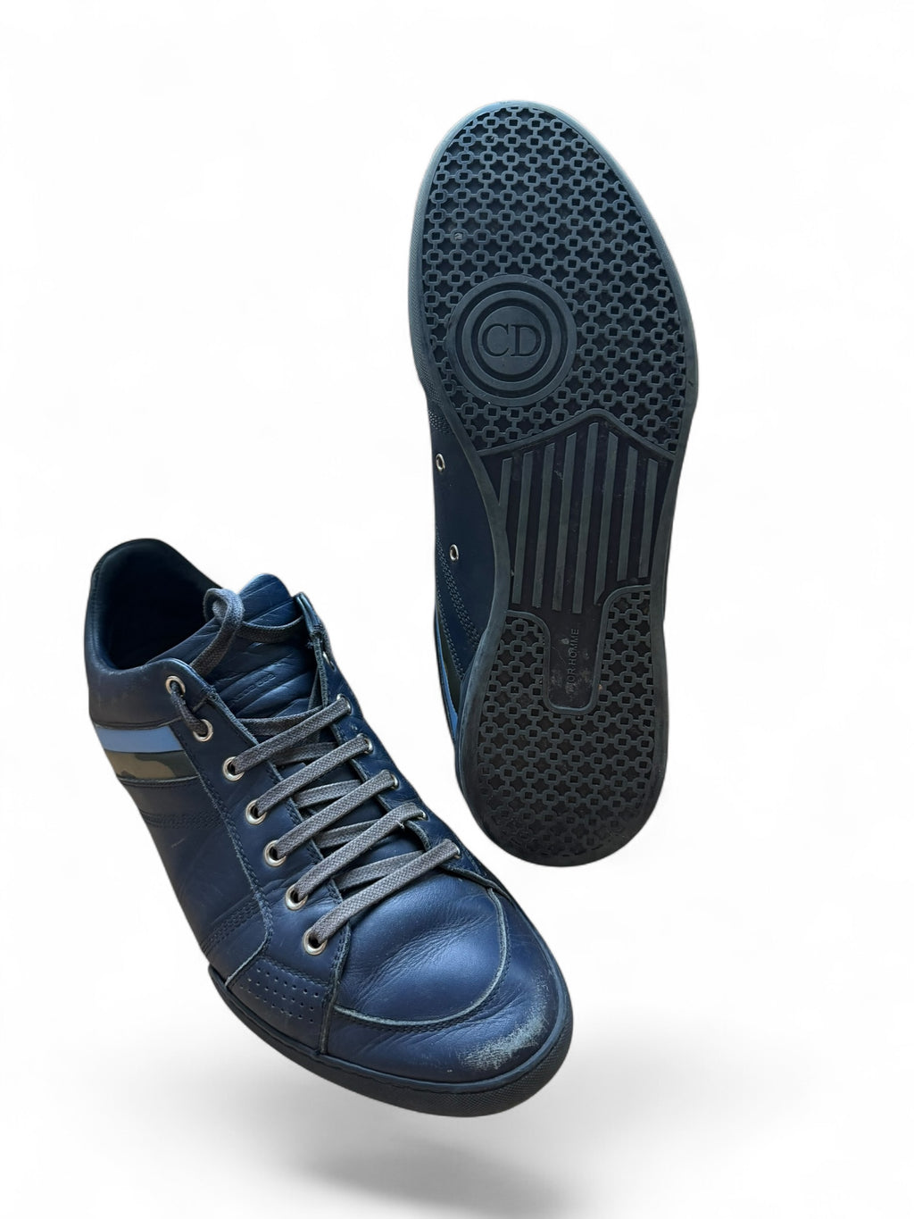 Dior Homme Navy Camo Striped Sneakers by KVA