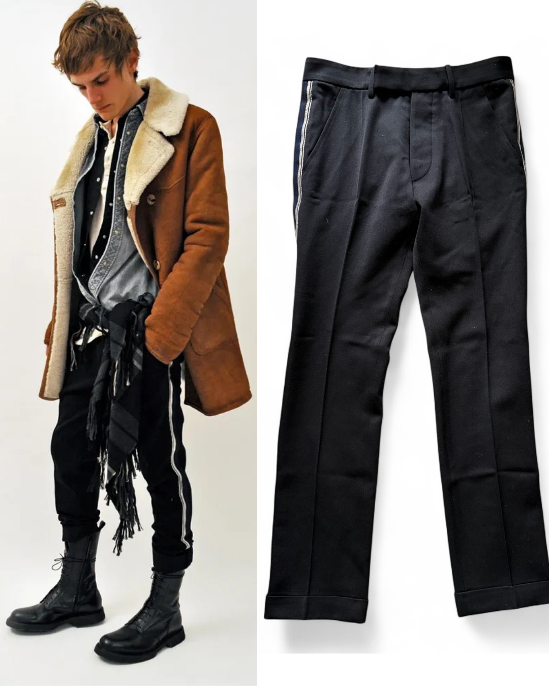 Balmain FW11 Striped Wool Trousers