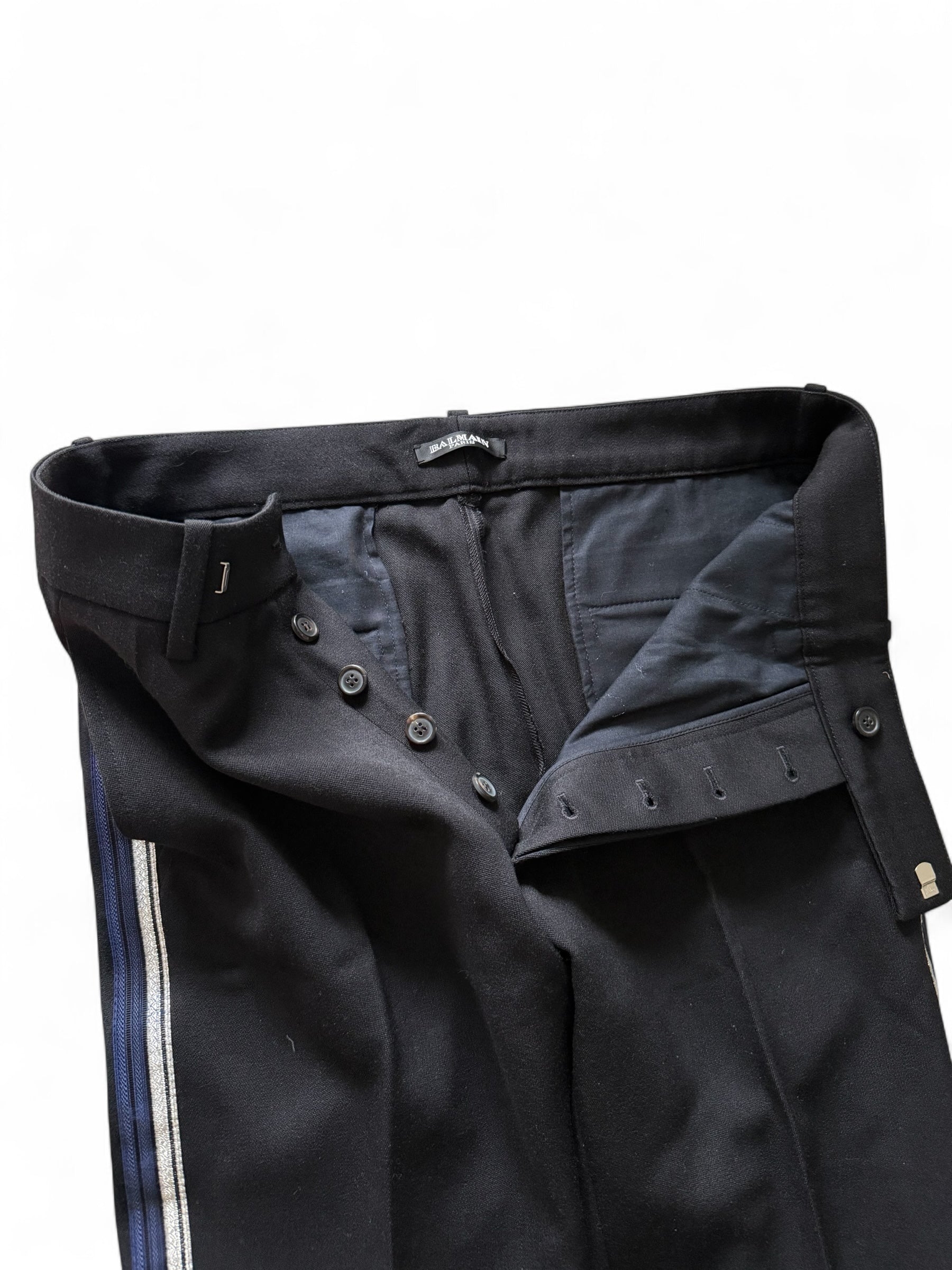 Balmain FW11 Striped Wool Trousers
