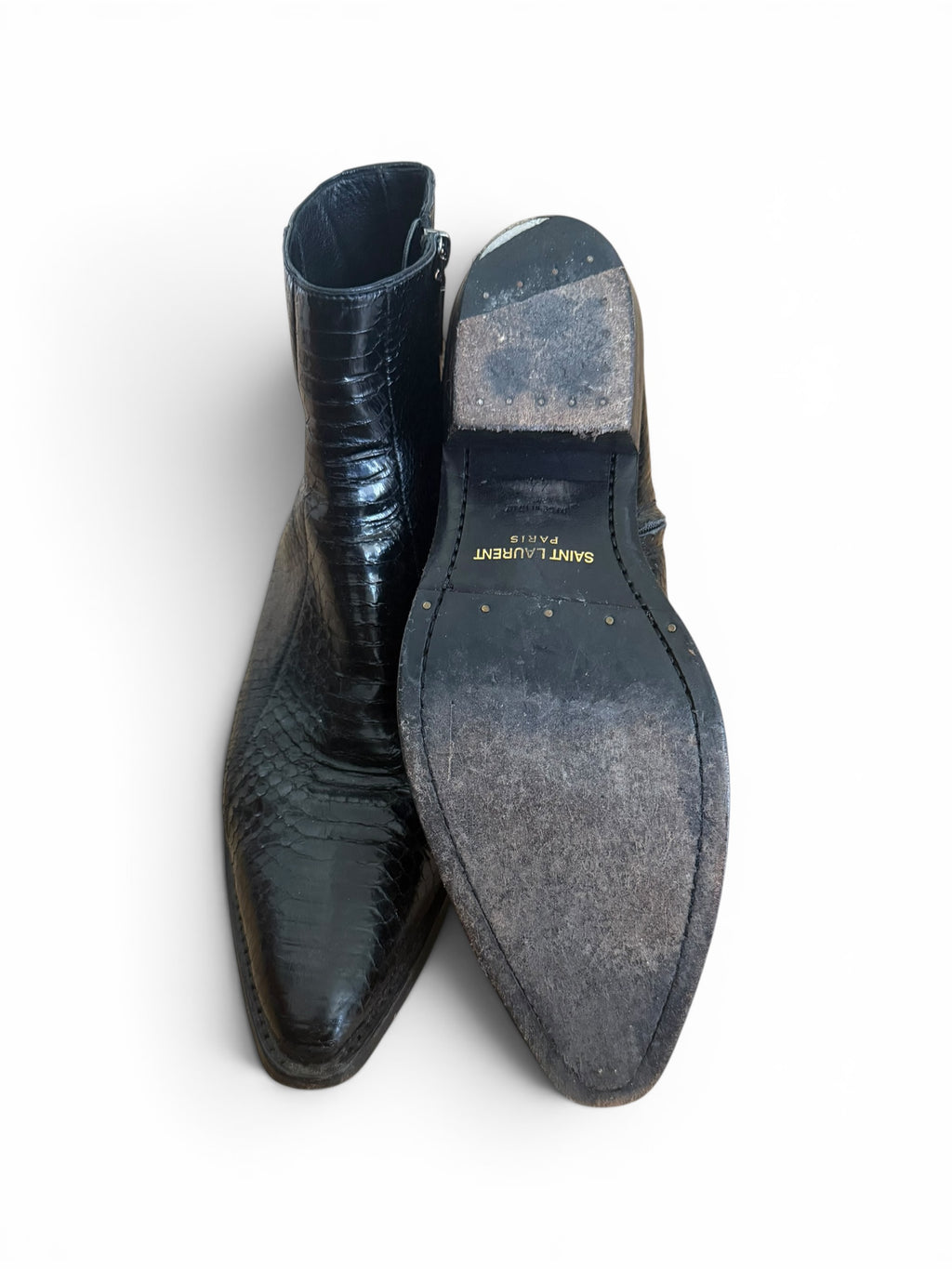 Saint Laurent Lukas Python Ankle Boots