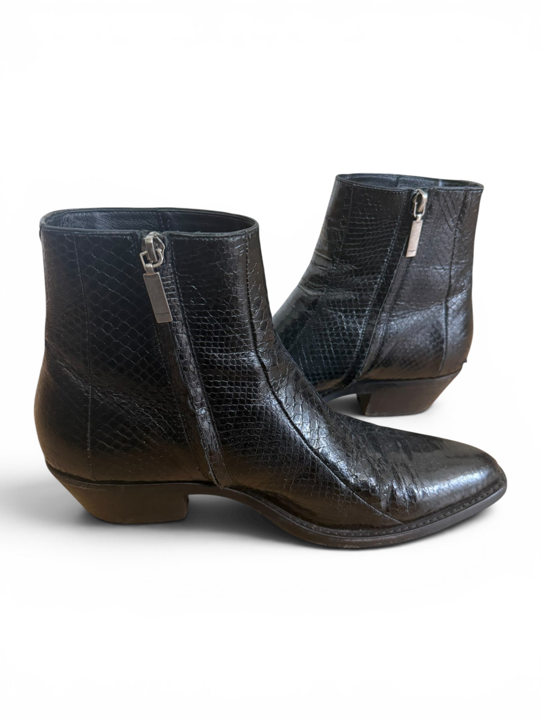Saint Laurent Lukas Python Ankle Boots
