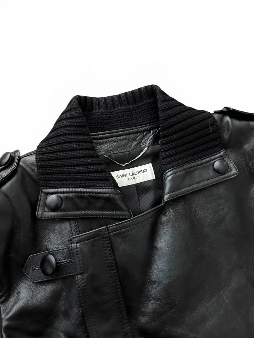 Saint Laurent Paris FW17 Lambskin Moto Bomber Jacket