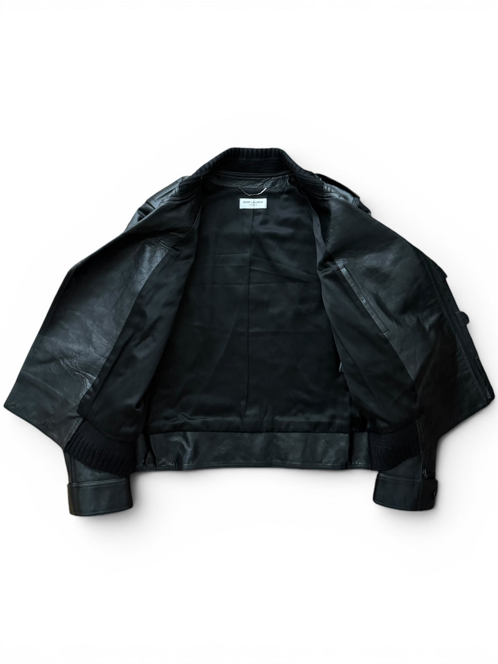 Saint Laurent Paris FW17 Lambskin Moto Bomber Jacket
