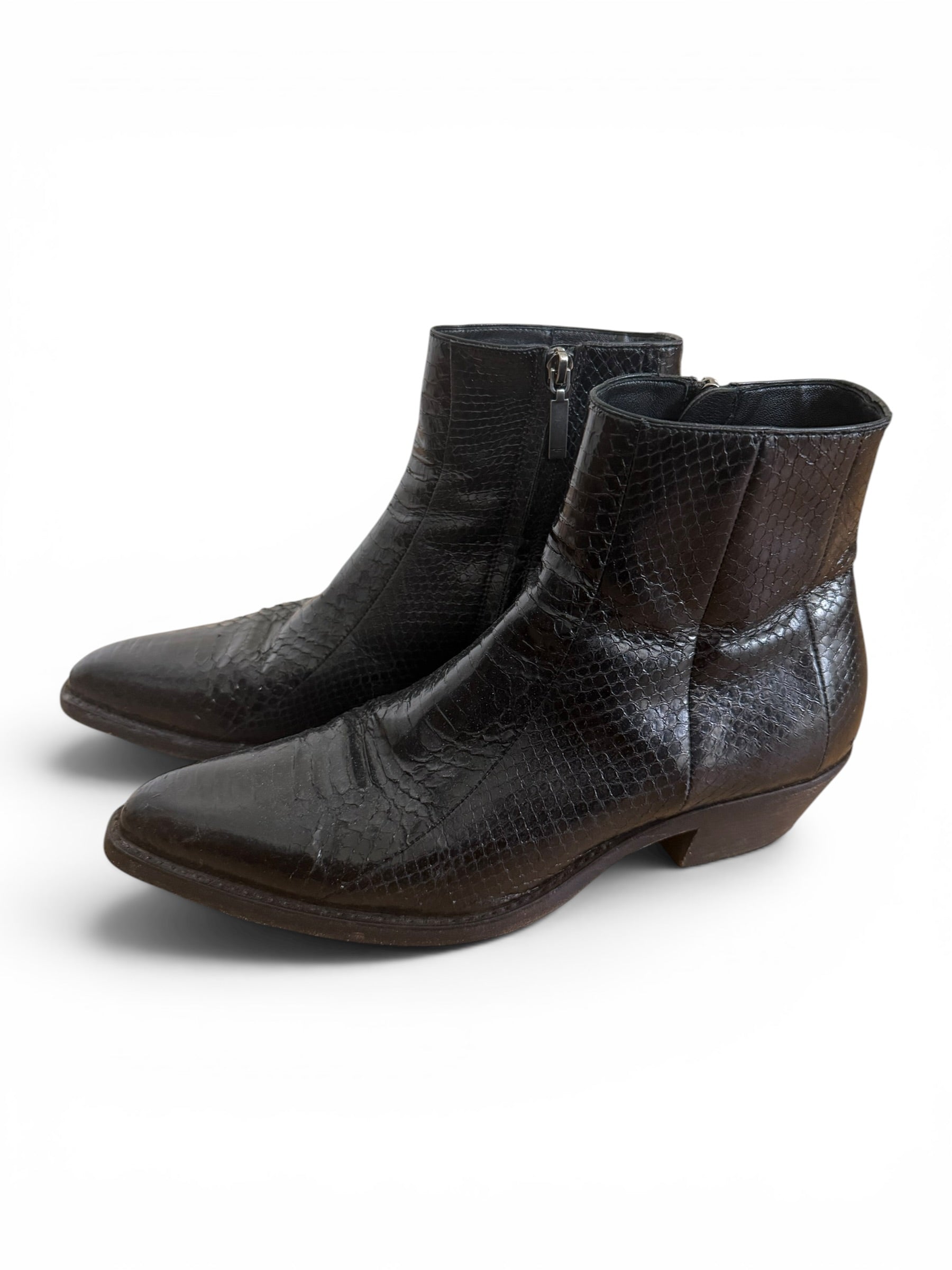 Saint Laurent Lukas Python Ankle Boots