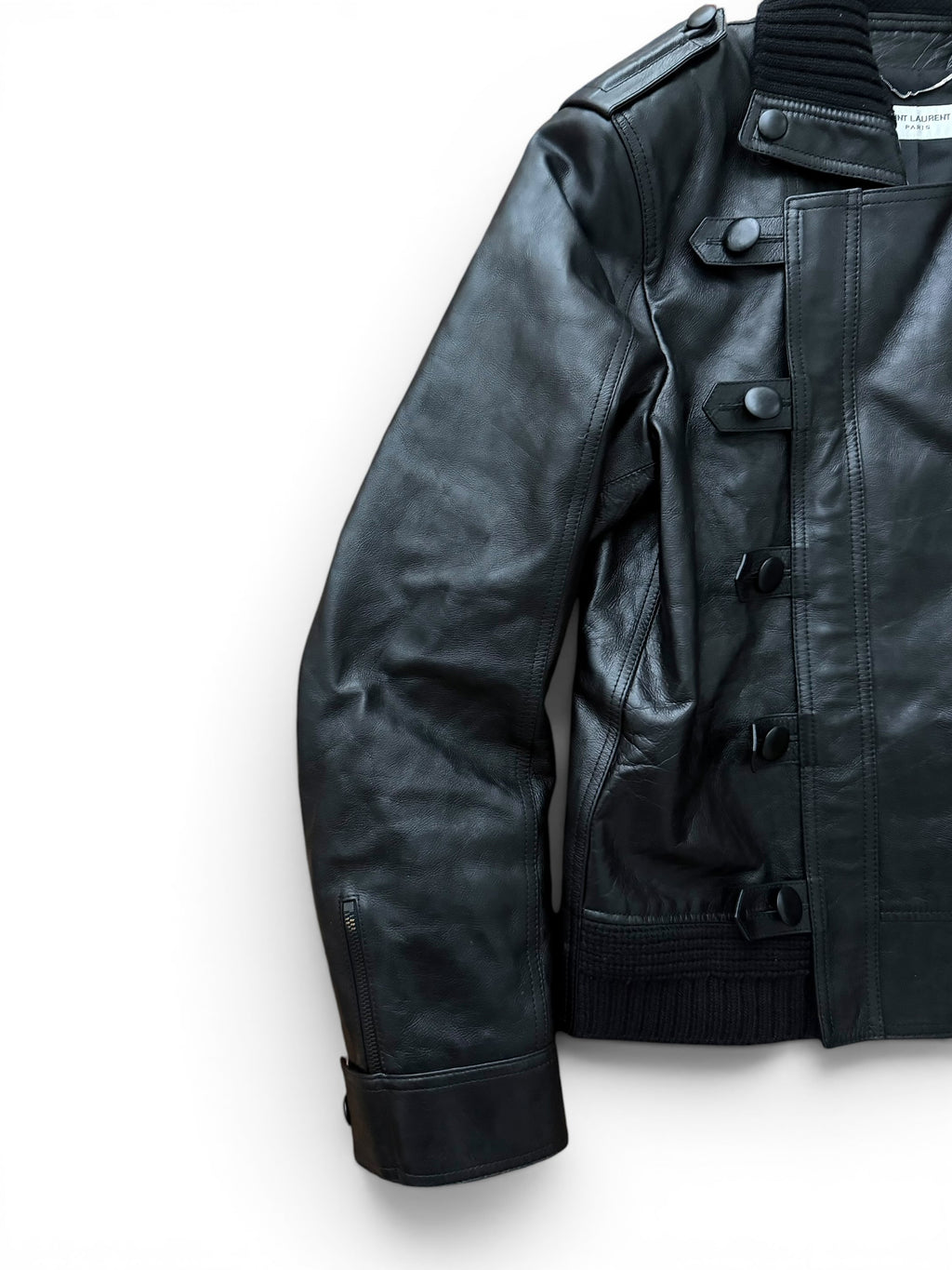Saint Laurent Paris FW17 Lambskin Moto Bomber Jacket