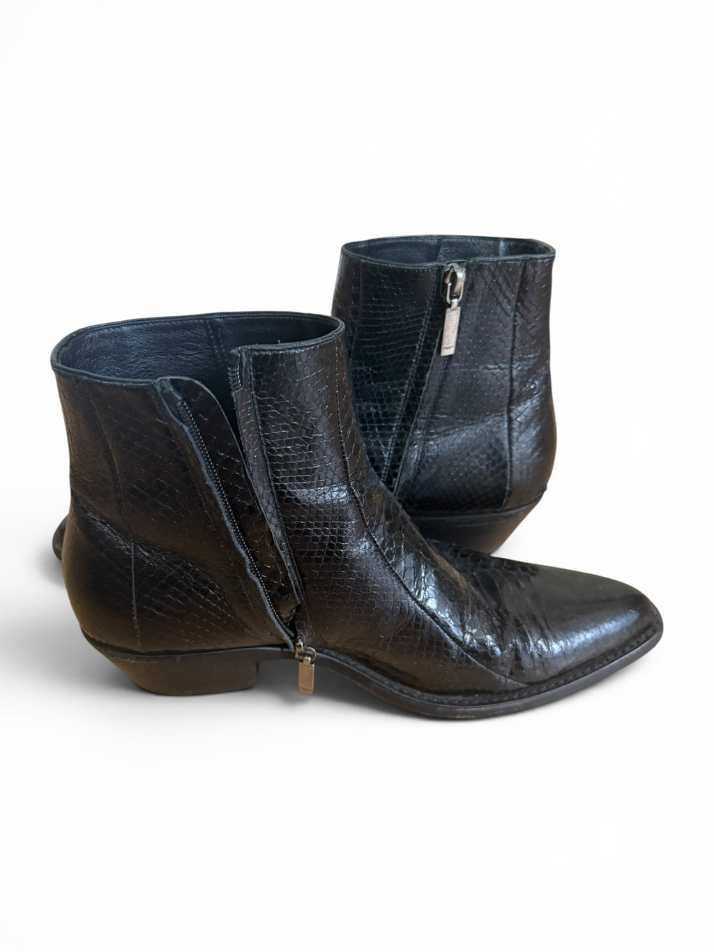Saint Laurent Lukas Python Ankle Boots